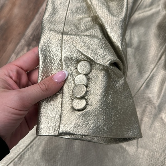 NWT CINQ A SEPT Metallic Snake Kylie Jacket - Picture 5 of 7